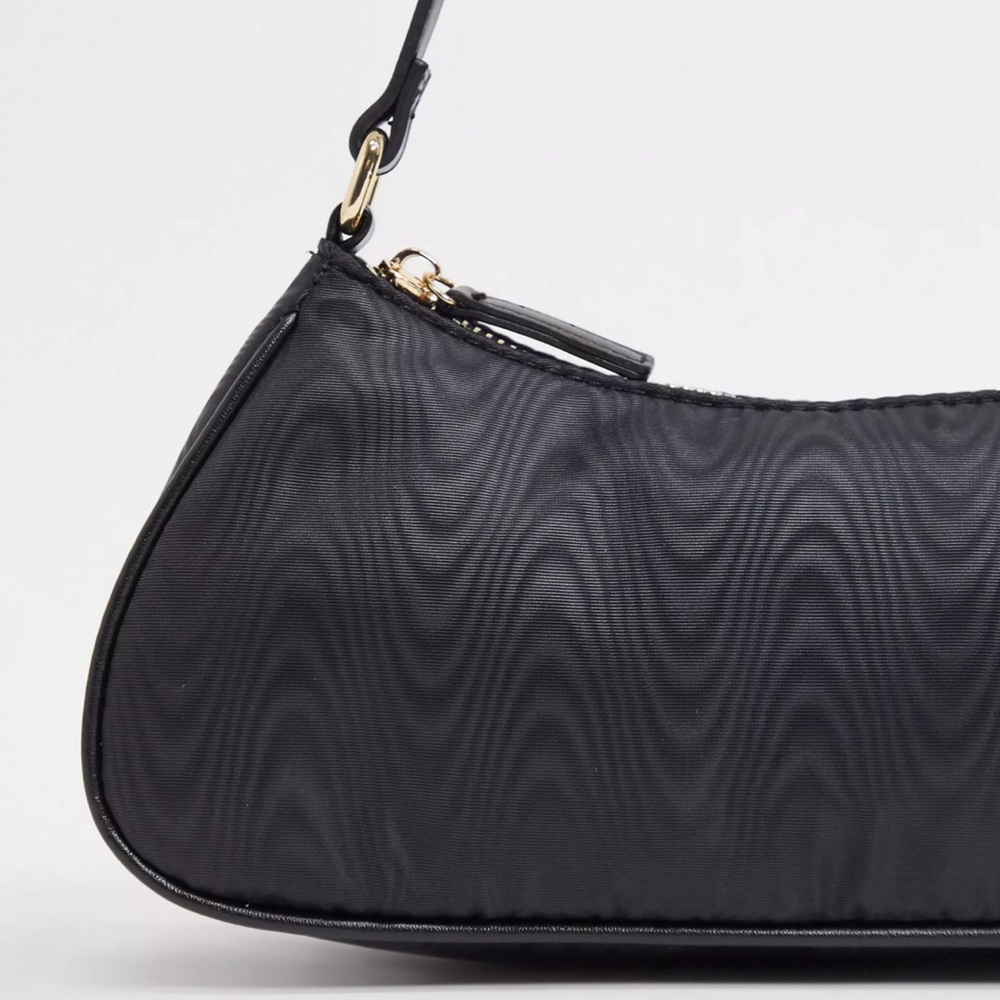 ASOS 90s Inspired Black Baguette Shoulder Bag / Purse